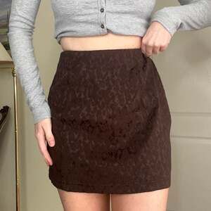 Vintage 90s Express Brown Floral Jacquard Mini Skirt, Fairycore, Size XS